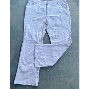 Corduroy wide legged flare pants cream colored